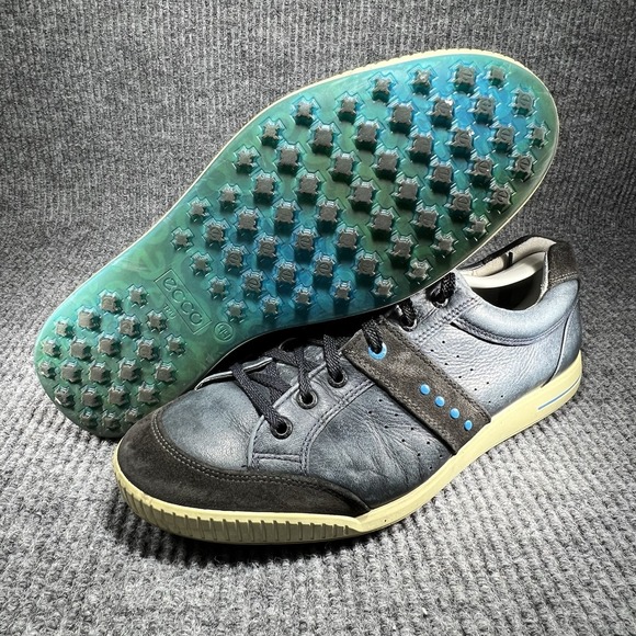 Ecco Street Premiere Golf Shoes Men's Size 10 Marine Grey Leather 03918456498 - Picture 10 of 12